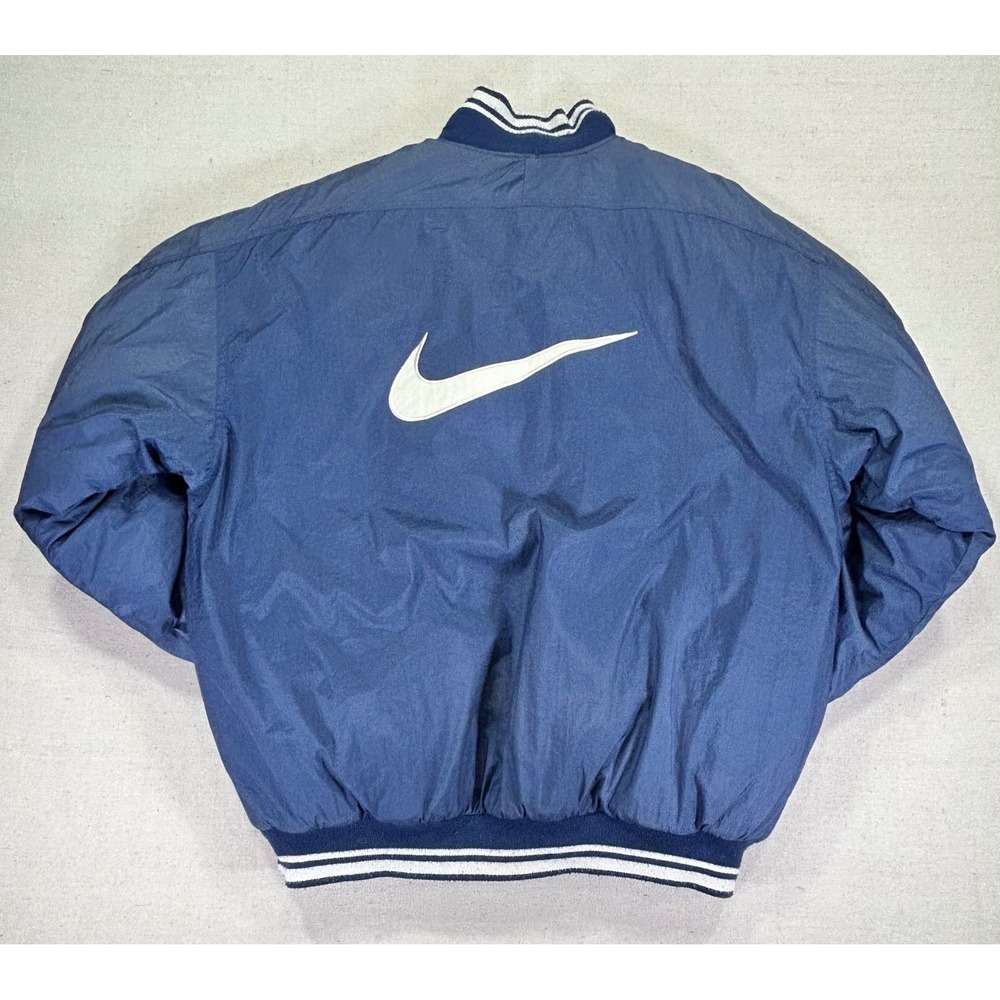 Vintage Nike Men's Medium 1/2 Zip Puffer Jacket‎ SWOOSH Embroidered Game Day - Picture 6 of 6